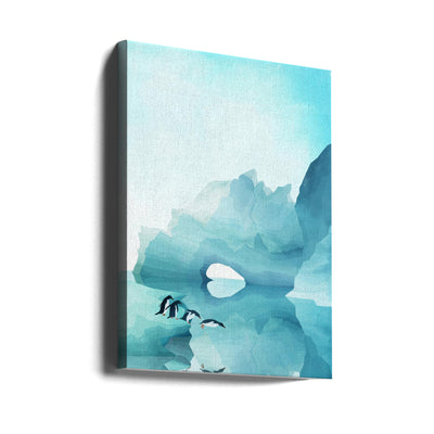 Penguins By Day - Stretched Canvas, Poster or Fine Art Print I Heart Wall Art