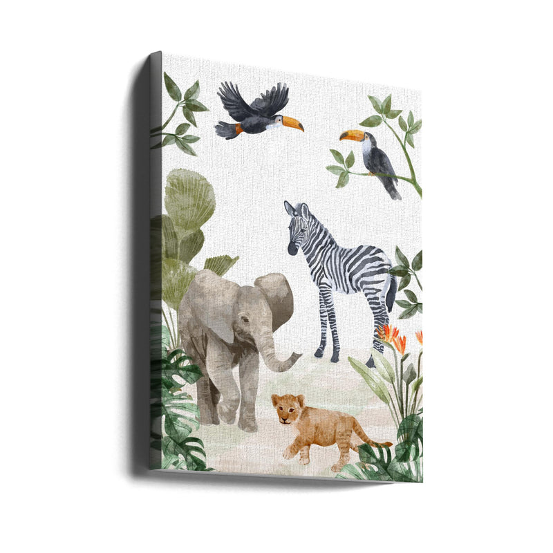 Jungle Babies - Stretched Canvas, Poster or Fine Art Print I Heart Wall Art