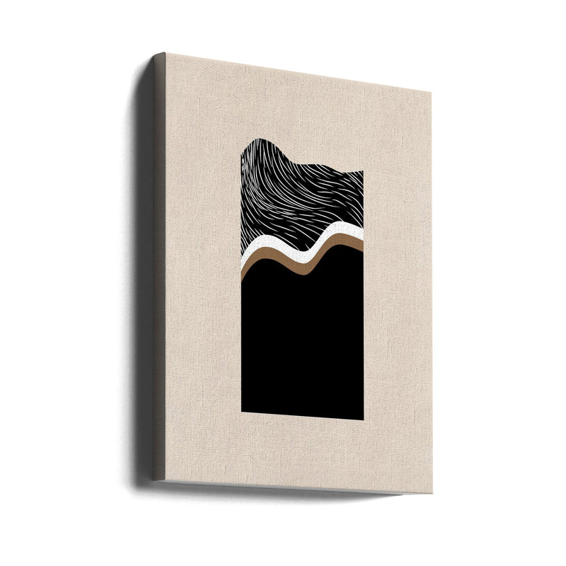 Monochrome Waves - Stretched Canvas, Poster or Fine Art Print I Heart Wall Art