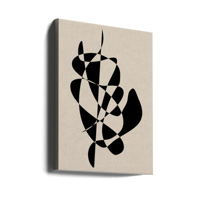 Abstract Black Shapes - Stretched Canvas, Poster or Fine Art Print I Heart Wall Art