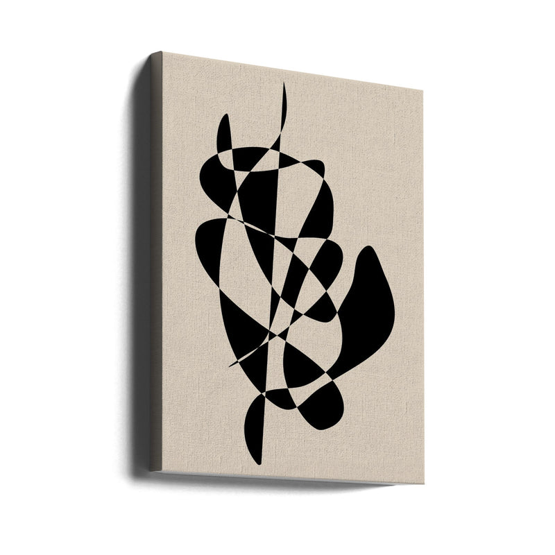 Abstract Black Shapes - Stretched Canvas, Poster or Fine Art Print I Heart Wall Art