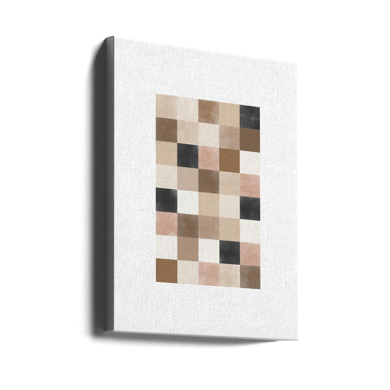 Geometric Pattern of Muted Earthy Tones - Stretched Canvas, Poster or Fine Art Print I Heart Wall Art