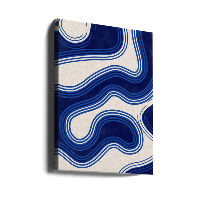 Blue Wave Patterns - Stretched Canvas, Poster or Fine Art Print I Heart Wall Art