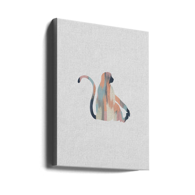 Pastel Monkey - Stretched Canvas, Poster or Fine Art Print I Heart Wall Art