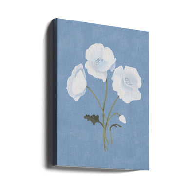 White On Blue - Stretched Canvas, Poster or Fine Art Print I Heart Wall Art