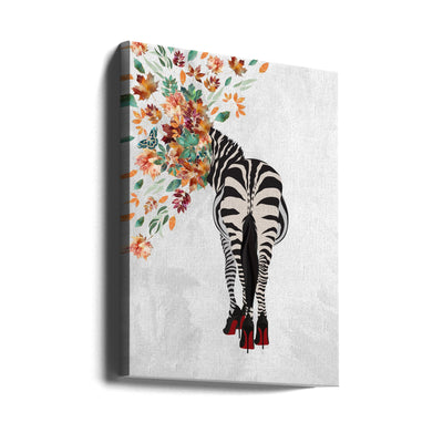 Zebra Flower Head 01 - Stretched Canvas, Poster or Fine Art Print I Heart Wall Art