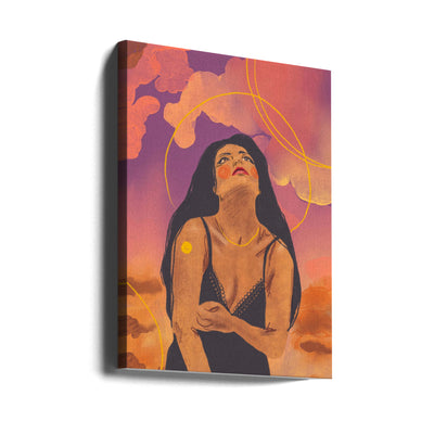 Sunset girl - Stretched Canvas, Poster or Fine Art Print I Heart Wall Art