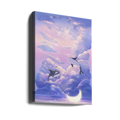 Fantasy Beautiful Whale - Stretched Canvas, Poster or Fine Art Print I Heart Wall Art