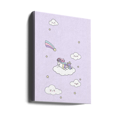 Kawaii Unicorn - Stretched Canvas, Poster or Fine Art Print I Heart Wall Art