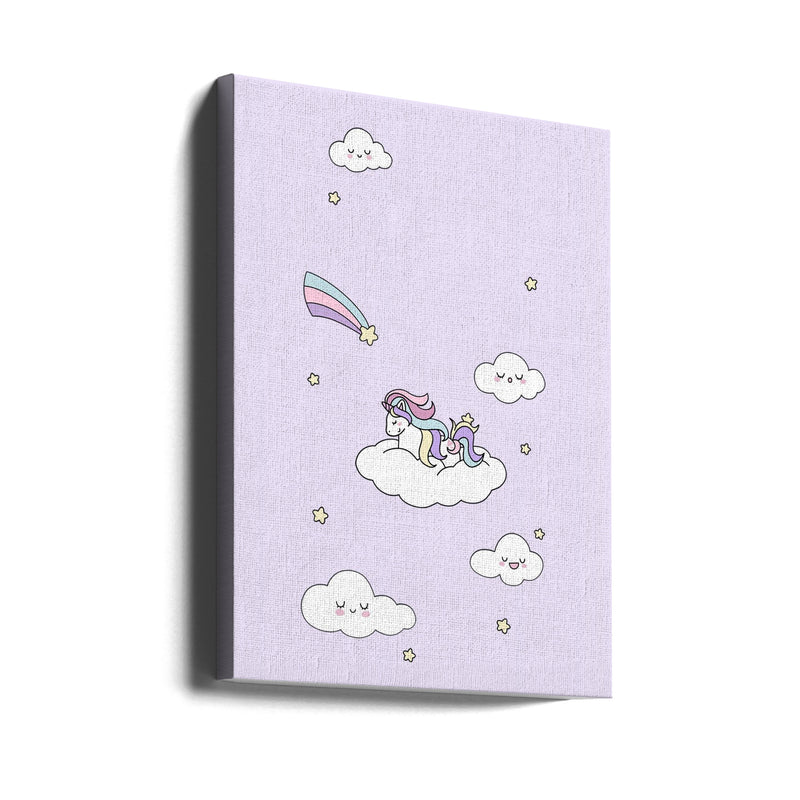 Kawaii Unicorn - Stretched Canvas, Poster or Fine Art Print I Heart Wall Art