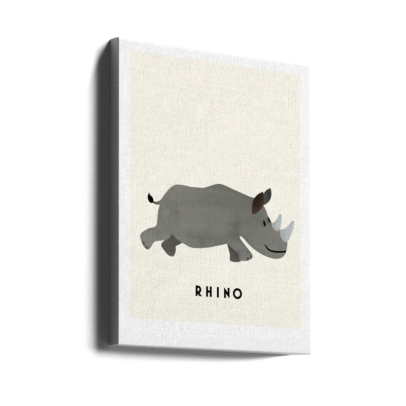 Rhino - Stretched Canvas, Poster or Fine Art Print I Heart Wall Art