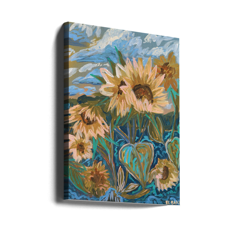 Sunflowers Print - Stretched Canvas, Poster or Fine Art Print I Heart Wall Art