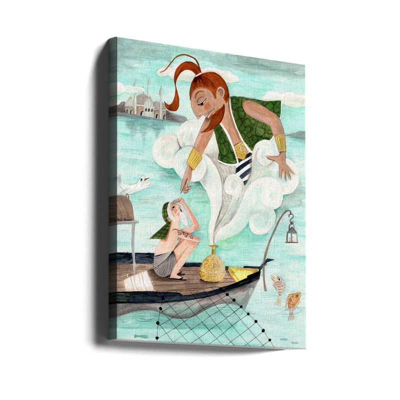 The Fisherman and the Jinni - Stretched Canvas, Poster or Fine Art Print I Heart Wall Art