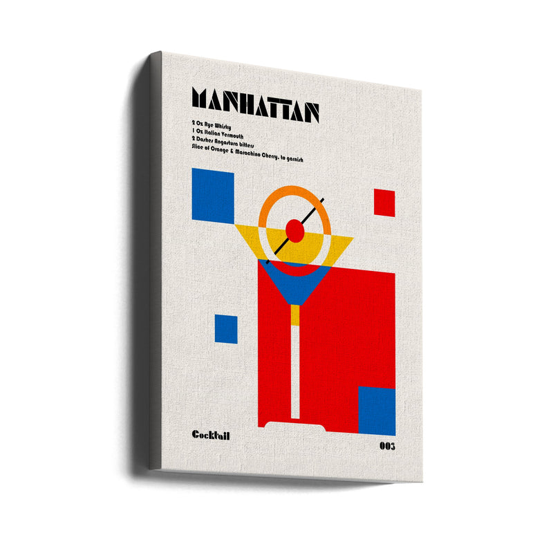 Manhattan Bauhaus Cocktail - Stretched Canvas, Poster or Fine Art Print I Heart Wall Art