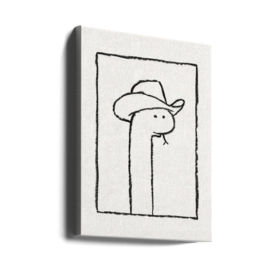 Squiggles the Snake In a Stetson - Stretched Canvas, Poster or Fine Art Print I Heart Wall Art