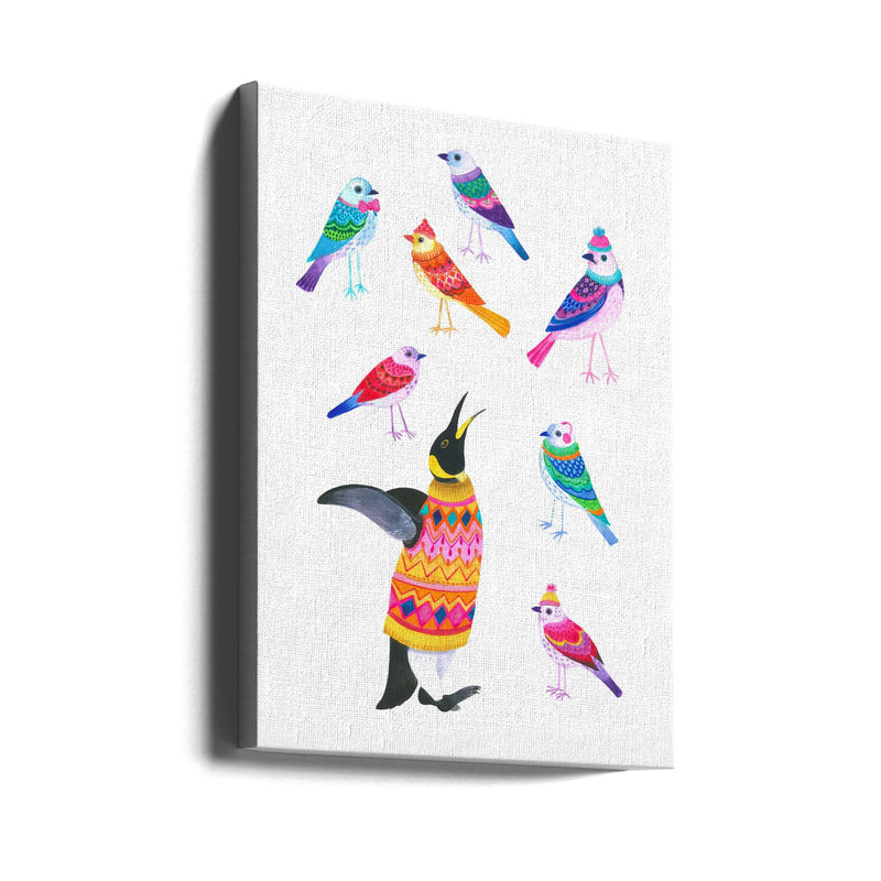 Winter Birds - Stretched Canvas, Poster or Fine Art Print I Heart Wall Art