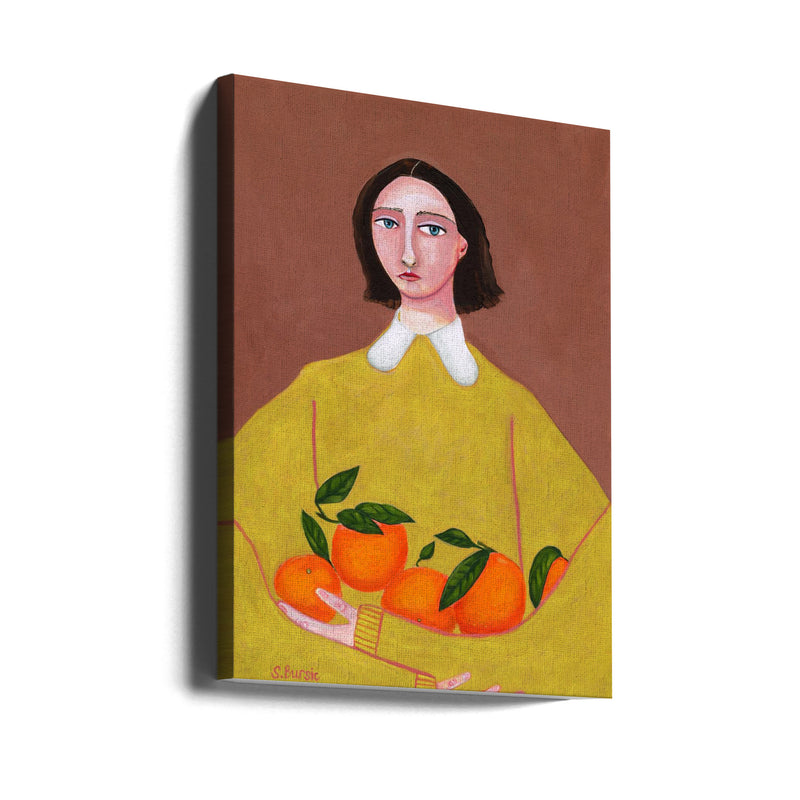 Lady with Oranges - Stretched Canvas, Poster or Fine Art Print I Heart Wall Art