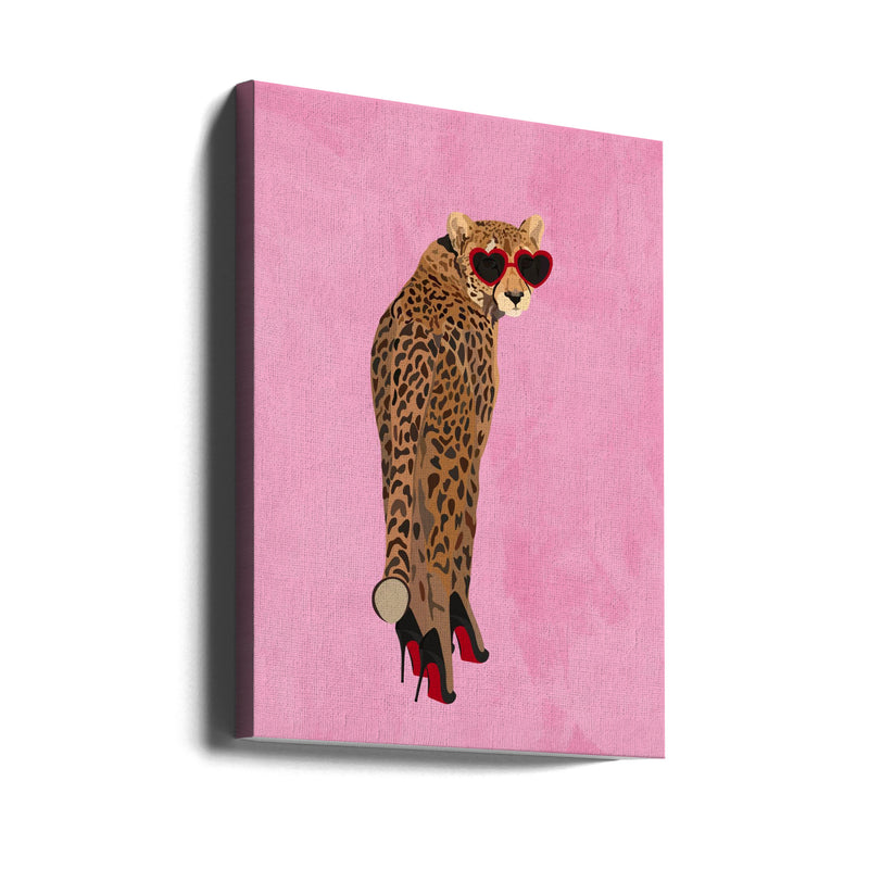 Sexy cheetah in heels - Stretched Canvas, Poster or Fine Art Print I Heart Wall Art