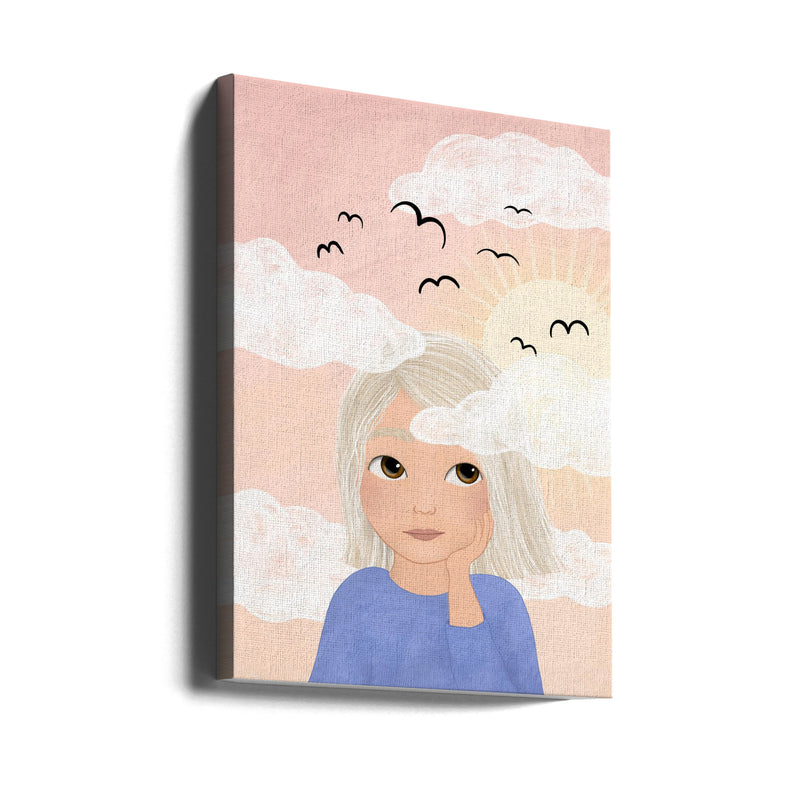 She´s got her head among the clouds - Stretched Canvas, Poster or Fine Art Print I Heart Wall Art