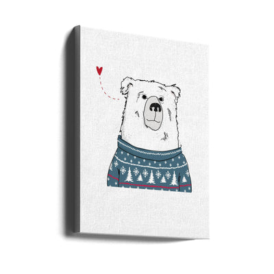 Winter Bear - Stretched Canvas, Poster or Fine Art Print I Heart Wall Art