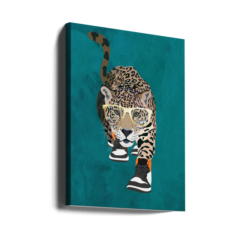 Jaguar prowling in high top sneakers - Stretched Canvas, Poster or Fine Art Print I Heart Wall Art