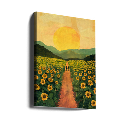 Sunflower Plantation - Stretched Canvas, Poster or Fine Art Print I Heart Wall Art