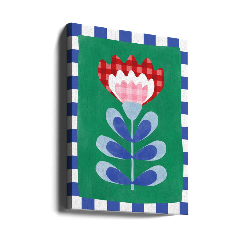 Floral Design with Bold Geometric Shapes - Stretched Canvas, Poster or Fine Art Print I Heart Wall Art