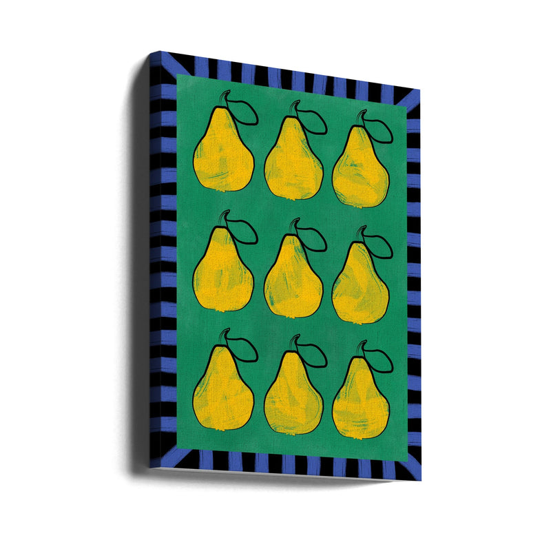 Pear Grid Harmony - Stretched Canvas, Poster or Fine Art Print I Heart Wall Art