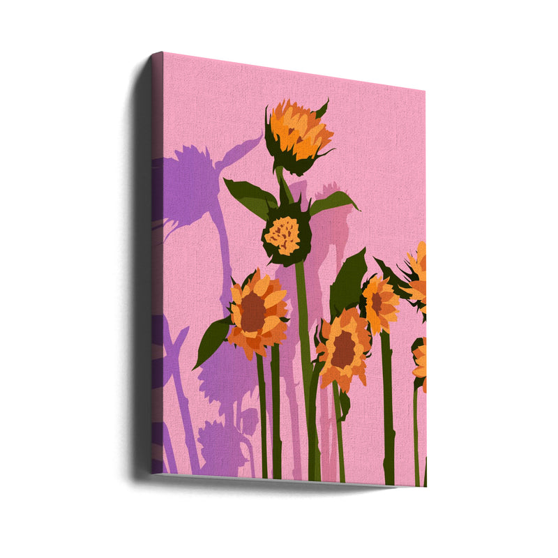 Golden Sunflowers Inside - Stretched Canvas, Poster or Fine Art Print I Heart Wall Art