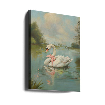 Vintage Swan Coquette - Stretched Canvas, Poster or Fine Art Print I Heart Wall Art