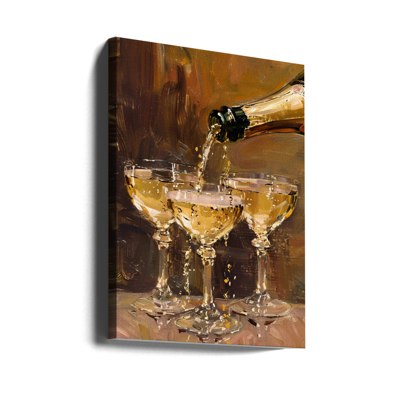 Vintage Champagne - Stretched Canvas, Poster or Fine Art Print I Heart Wall Art