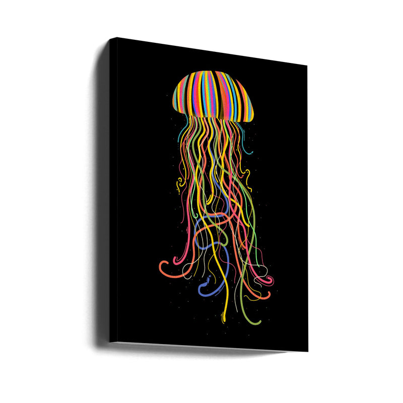 Rainbow Jellyfish - Stretched Canvas, Poster or Fine Art Print I Heart Wall Art