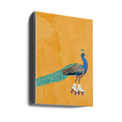 Peacock rollerskating - Stretched Canvas, Poster or Fine Art Print I Heart Wall Art