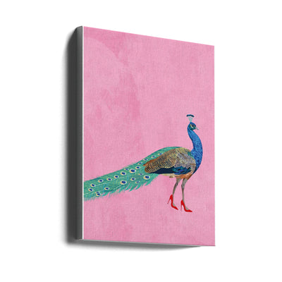 Peacock wearing heels - Stretched Canvas, Poster or Fine Art Print I Heart Wall Art