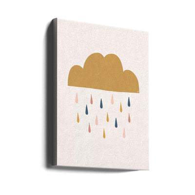 Yellow Raining Cloud - Stretched Canvas, Poster or Fine Art Print I Heart Wall Art