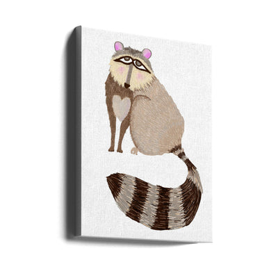 Sad Raccoon - Stretched Canvas, Poster or Fine Art Print I Heart Wall Art