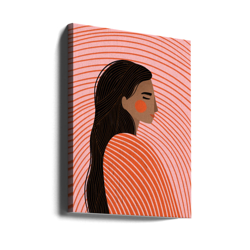 The Woman With the Lines - Stretched Canvas, Poster or Fine Art Print I Heart Wall Art