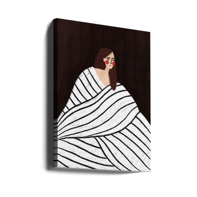 The Woman With Black and White Stripes - Stretched Canvas, Poster or Fine Art Print I Heart Wall Art