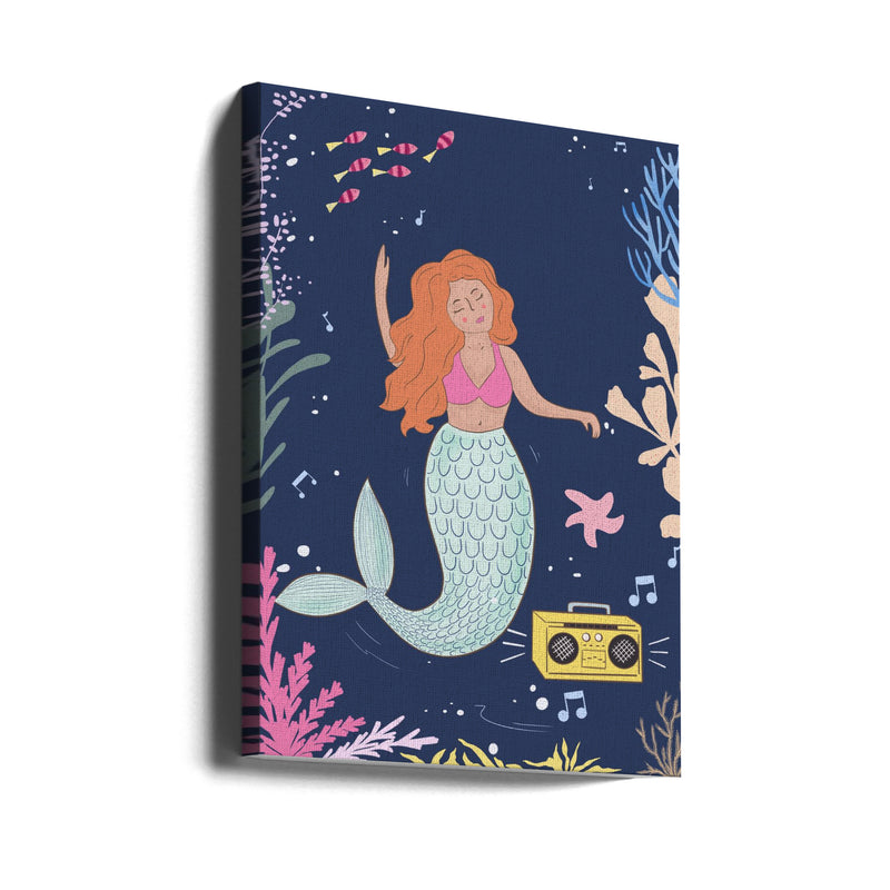 Dancing Mermaid - Stretched Canvas, Poster or Fine Art Print I Heart Wall Art