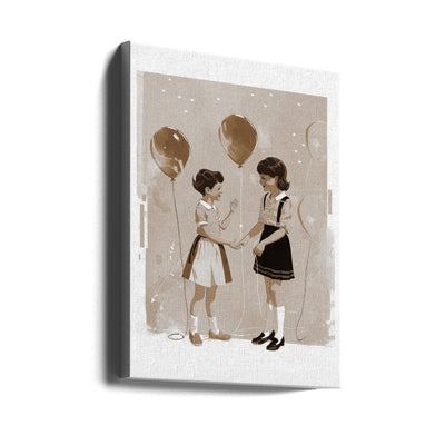 50s Kids at party - Stretched Canvas, Poster or Fine Art Print I Heart Wall Art