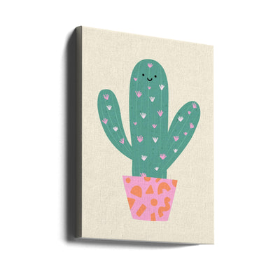 Happy Cactus - Stretched Canvas, Poster or Fine Art Print I Heart Wall Art