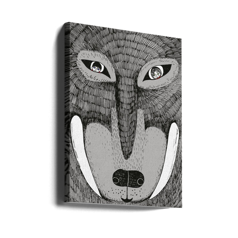 Wolf - Stretched Canvas, Poster or Fine Art Print I Heart Wall Art