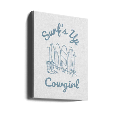 Surf's Up Cowgirl - Stretched Canvas, Poster or Fine Art Print I Heart Wall Art