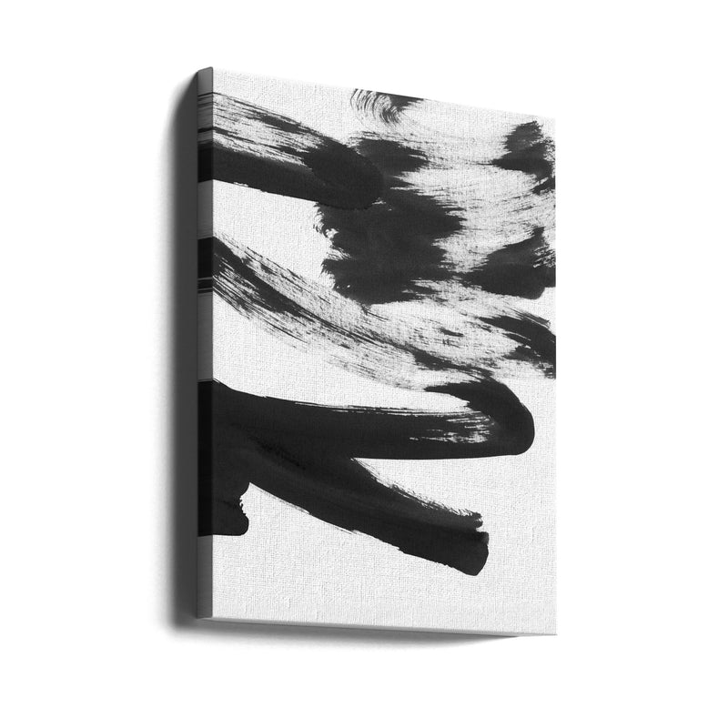 B+W Strokes 5 - Stretched Canvas, Poster or Fine Art Print I Heart Wall Art