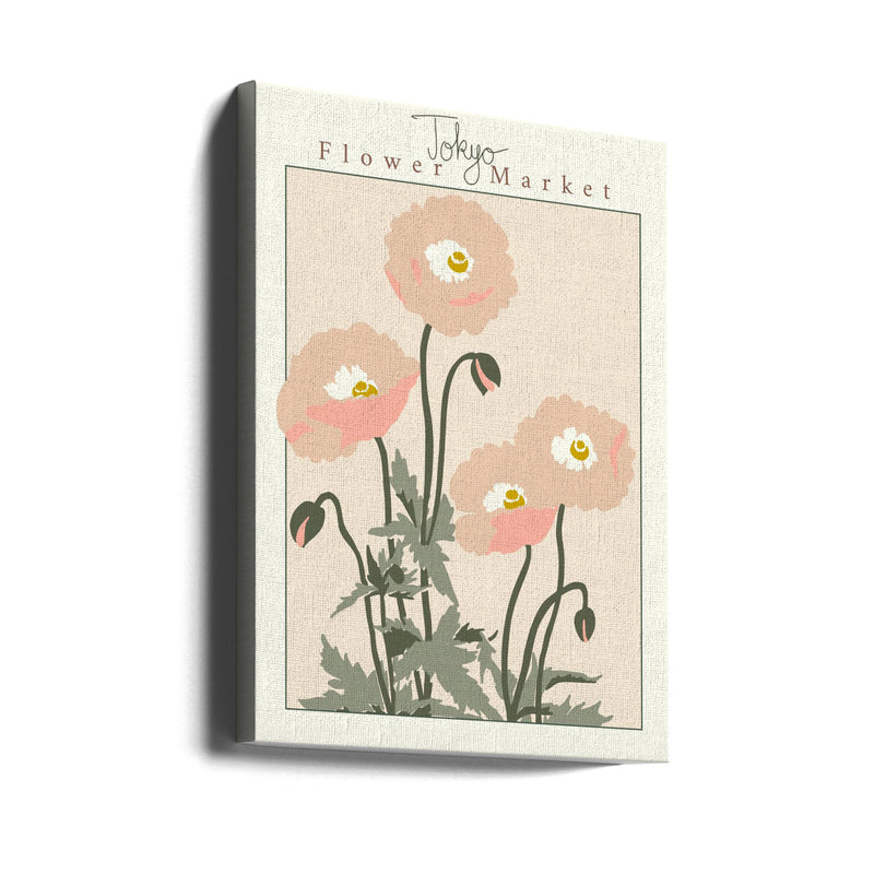 Flower Market Tokyo Poppy - Stretched Canvas, Poster or Fine Art Print I Heart Wall Art