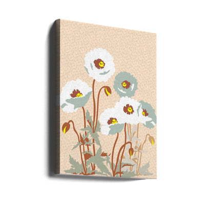 Wild Garden Poppies - Stretched Canvas, Poster or Fine Art Print I Heart Wall Art