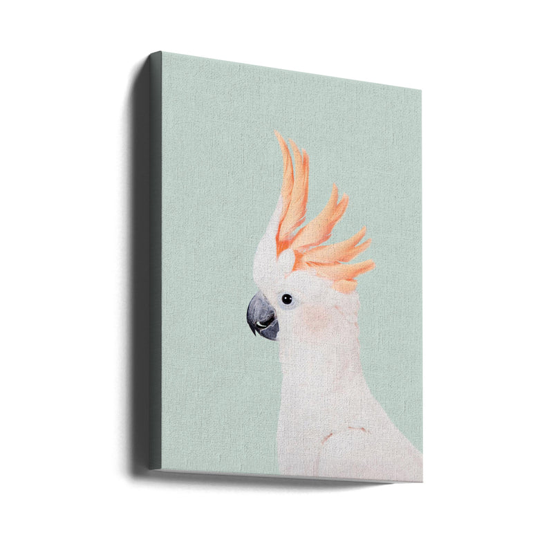 Cockatoo on Mint - Stretched Canvas, Poster or Fine Art Print I Heart Wall Art