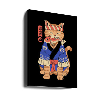 Sushi Meowster - Stretched Canvas, Poster or Fine Art Print I Heart Wall Art