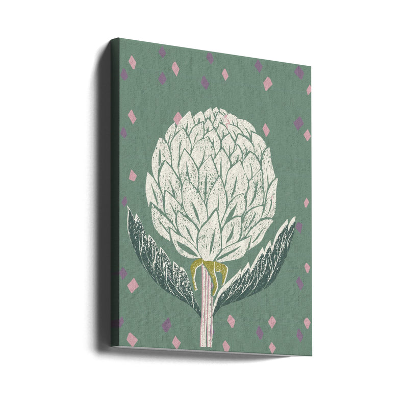 Artichoke sage green - Stretched Canvas, Poster or Fine Art Print I Heart Wall Art