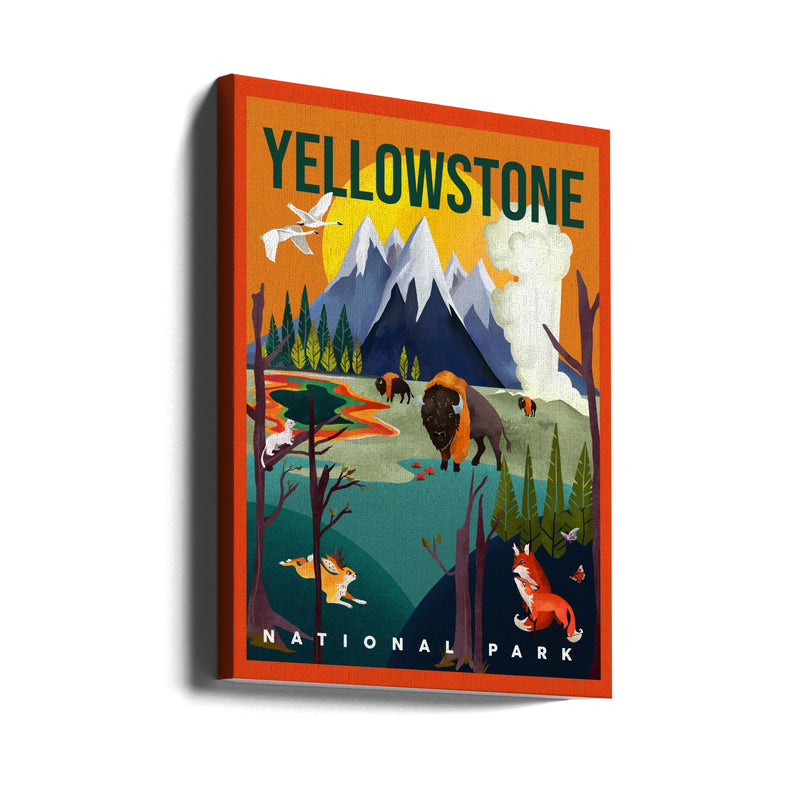 Yellowstone National Park Travel Art - Stretched Canvas, Poster or Fine Art Print I Heart Wall Art